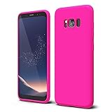 Oaxkco für Samsung Galaxy S8 Hülle Silikon Case, Dünn Gummi Gel Original Farbig Schutz Handyhülle, Weich Slim Matt Leicht TPU Stoßfest Kameraschutz Schutzhülle Schale, Neon Pink