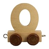 GICO Buchstabenzug aus Holz, Buchstaben Zug, Lok, Waggon, A-Z, Wunschname (O)