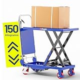 Pallit Hubtischwagen klappbar mit Fußpumpe 150kg Tragkraft & 740mm Hubhöhe Höhenverstellbarer Scherenhubtisch Hebebühne Hubtisch Scherentisch Hydraulisch