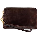 Time Resistance Leder Clutch für Herren – Braun Organizer Tasche für Herren – Handgelenktasche – Aktentasche Handgefertigt in Italien – Geschenkbox Inklusive