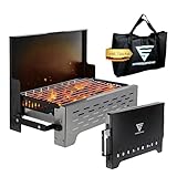 SCHNEIDERFREUDE® Premium Klappgrill mit Tasche: DEKRA-zertifizierter Camping-Grill für echte Grillfans - Designed in Deutschland für das ultimative Outdoor-Erlebnis