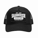 UGLYSHIRT Saarbrücken College City Cap | Verstellbare Basecap Herren – Mütze mit Saarland Bezug – Schwarze Schirmmütze im urbanen Streetwear Look