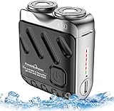 Elektrischer Rasierer, 9000 U/min IPX7 Wasserdichter Mini Rasierer 60 Tage Längere Nutzung mit 9 Scharfen Stahlklingen und Magnetischer und Schwebender Scherkopf für Zuhause, Auto, Reisen
