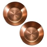 Zerodeko 4 STÜCKE Saucenschalen Roségold Kleine Runde Gewürz und Dessertteller Rostfrei Hitzebeständig Kompakt für Sushi Snacks Catering und Haushalt