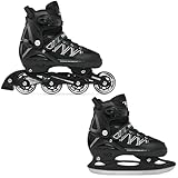 Croxer 2in1 Inline Skates Inliner Schlittschuhe Torch verstellbar bis Größe 45(42-45 (27,5cm-29,5cm)