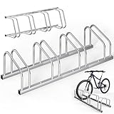 MONZANA® Fahrradständer für 4 Fahrräder 37cm Radabstand 30-65mm Reifenbreite rostfreier Stahl selbstsichernde Schrauben Boden oder Wandmontage Mehrfachständer Fahrradhalter Aufstellständer Radständer