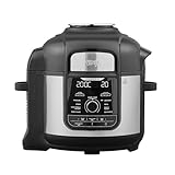 Ninja Foodi MAX Multikocher, 7,5L, 9-in-1 Multicooker, Pressure Cooker Schnellkochen, Air fryer Heißluftfrittieren, Slow Cooker Langsamkochen, Grillen und mehr, gebürsteter Stahl & Schwarz, OP500EU