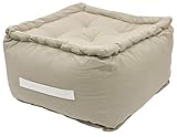 Alphadeco Dickes Bodenkissen Uni - 25cm hoch - mehrere Farben - Pouf - Ottoman - Hocker - 40x40x25cm - 100% Baumwolle (170g/m2) (Leinen)