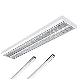 ELG Leuchten LED Rasteranbauleuchte 120cm 2-flammig inkl. 2x 13,5 Watt 2100lm (4200lm) (4000K) (Neutralweiß) 155 lm/W Daylight optional Pendelleuchte