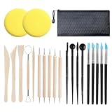 Rbleote 22 Stück Töpferwerkzeug -Set, Modellierwerkzeug, Ton Werkzeug, Clay Tools, Wird Zum Formen, Modellieren und Schnitzen Verwendet, für Anfänger, Keramiker