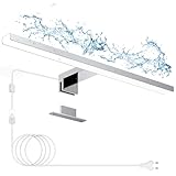 Hommie LED Spiegelleuchte Bad mit Schalter 40CM 10W 1184LM Neutralweiß 3500K Aluminiumlegierung Spiegellampe Badezimmer Lampe Schrankleuchte Schminklicht Spiegel Beleuchtung IP44 Wasserdicht