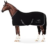 Equinate Abschwitzdecke Nevada aus Fleece mit Widerristpolster und Kreuzbegurtung 135cm Schwarz