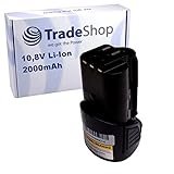 Trade-Shop 10,8V 2000mAH Li-Ion Akku Batterie Ersatz für Kress 108 ALS 2.0 Set L 12150301/2-Gang Akku-Bohrschrauber, Bohrmaschine