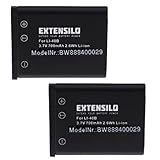 EXTENSILO 2X Akku kompatibel mit Medion MD87366, MD87657, MD87857 Kamera (700mAh, 3,7V, Li-Ion)