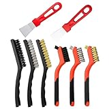 Messingbürste, Stahlbürste, Drahtbürsten 8-Teiliges Set Für Reinigung Von Rost, Schweißschlacken Und Hartnäckigen Rückständen von Schmutzvon Schweißschlacken Schmutz Rost