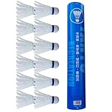 Generico Badminton Shuttlecocks - 12x Professional Duck Feather Badminton Shuttlecocks | Hochbeständiges Badminton Schiff | Hohe Stabilität Badminton Shuttlec.ocks für Anfänger, kostenlos, alle