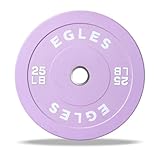 Egles Vibrant Purple Hantelscheiben, Gummi-Langhantelplatten, 5,1 cm, olympischer Standard, 11,3 kg, einzelne olympische Stoßstangenplatten, Stahleinsätze für Zuhause, Fitnessstudio, Gewichtheben,