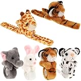 SOPOTUTU 6 Stück Pack Ebene Klatscharmbänder für Leichte Stofftier Armbänder mit Detailreicher Oberfläche Dschungel Motiv Als Party Mitgebsel