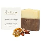Natural Cilt Zimt & Orange Seife - 100% Naturseife - ohne bedenkliche Inhaltsstoffe - Zertifiziert - Handgemacht - Duschseife für alle Hauttypen - Duschgel - Naturkosmetik