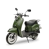 Retro Motorroller MiniMe 50ccm Roller Mofaroller (Grün-Matt, 45 km/h)