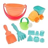 HOOTNEE 1 Set Sommer Strandspielzeug Für Kinder Eimer Schaufel Bagger Und Sandformen Spielzeug Für Den Sandkasten Und Strand Farbenfroh Und Langlebig