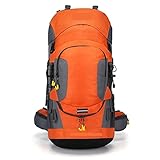 PUBLI Outdoor Rucksack, Outdoor Rucksack Campingtasche Herren mit Lichtreflexion Wasserdichter Reiserucksack Mann Camping Wandertaschen Rucksack Sport (Color : Orange)