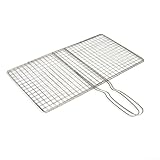 Jotekonoby Fisch-Grillkorb aus Edelstahl mit Griff zum Kochen im Freien, Grillgitter für Fisch und Fleisch, großes Fassungsvermögen, Grillnetz (Gitter 24 x 39 cm)