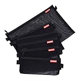 Dokumententasche, Reisetasche aus Netzstoff, Datei Taschen, mit Reißverschluss, Nylon, besonders leicht, für Büro, Reisen, 5 Stück, A4, A5, A6, Federtasche, Schwarz