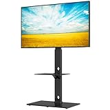 Bontec TV Ständer, Höhenverstellbar Für 30-70 Zoll Fernseher Bis 40 kg, TV Ständer Drehbar Mit 2 Gehärtetem Glas Ablagen, Max. VESA 600 x 400 mm, Ideal Für Wohnzimmer Und Büro