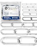 100cm = 1 Meter 6mm starke Edelstahl Kette zum Aufhängen Meterware V4A Ankerkette Edelstahl langgliedrig am Stück A4 Schaukel Ketten DIN5685 Edelstahlkette DIN763 rostfreie Eisenkette Absperrkette 1m