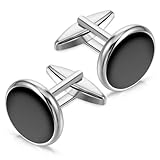 Tyqour Manschettenknöpfe Herren Manchettenknoepfe Schwarz Cufflinks for Men Schwarze Hochzeit Klassische Manschettenknöpfe Hochzeit Tanzparty Business