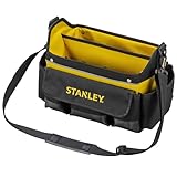 Stanley offene Werkzeugtasche (31 x 20 x 26 cm, acht äußere, zehn innere Taschen, Innenorganizer, 20 kg Ladekapazität, gummierter Handgriff, wasserabweisender Polypropylenboden) STST1-70718, Schwarz/Gelb
