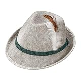 W WIDMANN MILANO Party Fashion 11761 - Bayerischer Fedora Hut mit Feder für Kinder, Trachtenhut, Bierfest, Volksfest, Kirchweih