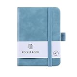 CiciIng Notizbuch Klein A7, Taschennotizbuch mit Gummizugverschluss, Mini Notizbücher mit Stifthalter, Taschen Journal Notizblock für Schule Büroarbeiten (Blau)