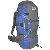 Highlander 45 Liter Discovery Rucksack Leichter Wanderrucksack mit wasserdichter Hülle - Ideal zum Wandern, Reisen, Trekking, Camping und „D of E“ - Blau