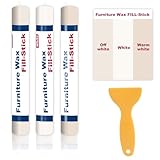 Laminat Reparaturset Filler Stick,3 Farben Holzwachs Reparatur WachsstäBchen, Weiß,Natur,Warmweiß Parkett Reparaturset, Holz Reparaturset Set FüR Kratzer Und LöCher, MöBel Laminat Boden