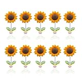 UEPOA 10 Stück Sonnenblumen Auto Deko Klein, Mini Wackelfigur Kopf Auto Armaturenbrett Dekorationen Niedliche Autodeko Innenraum Wackelblume für Car Computer Tisch Büro Wohnzimmer