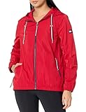 Tommy Hilfiger Damen Classic Water-Resistant Rain Jacket Windbreaker, Rot/Ausflug, einfarbig (Getaway Solids), M