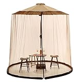 Genérico Netz für Terrassenschirm, Insektennetz aus Polyester, wiederverwendbar, mit Doppelreißverschluss, für Sonnenschirme und Terrassentische