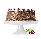 Sendez Große Kuchenplatte ⌀30cm aus Porzellan Tortenplatte Tortenständer Servierplatte Käseplatte