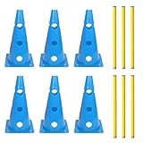 Shengruili 3 Set Sports Steckhürdenset,Fussball Trainingszubehör,Agility Set Hunde,Hürden Set Verstellbar,Agility Zubehör für das Training,Agility-Ausrüstungs-Set für Hunde für Haustiere(Blau-23cm)