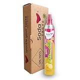 SodaTASTE Quick Zitrone CO2-Zylinder tauschen (Refill) für Wassersprudler mit natürlichem Zitronenaroma ohne Sirup, für max. 60l Sprudelwasser mit Geschmack, zuckerfrei (ACHTUNG: Leerzylinder nötigt)