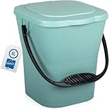 Biomülleimer 6L Komposteimer mit Deckel und Henkel Küche Biomüll Kompost Behälter (Mintgrün)
