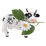 IZHIUTP LED-Solarleuchte mit Gänseblümchen-Motiv, Kunstharz, Farbwechsel, Solar-Gartenleuchten, Gänseblümchen, Kuh-Solarlicht, Solar-Außenleuchten, Hof, Terrasse, Weg, Dekoration, Gartendekoration
