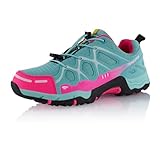 Fusskleidung® Damen Herren Wanderschuhe atmungsaktive Trekkingschuhe Blau Schwarz Pink EU 36