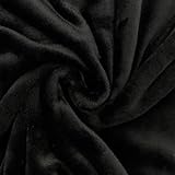Wellness Fleece Stoff, kuschelig weicher Fleecestoff zum Nähen, schwarz (Länge am Stück: ab 50cm / Breite: 150cm)
