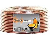 Lokmann 25m Lautsprecherkabel 2x2,5mm² Transparent Audio Boxenkabel 2 x 2,5mm