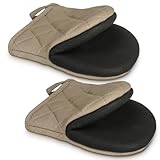 Ofenhandschuhe, Topflappen Set, 500℉ Ofenhandschuhe Hitzebestaendig mit rutschfeste Silikon-Oberfläche und Aufhängeschlaufe, Baumwolle Kochhandschuhe, Küchenhandschuhe, Backhandschuhe Braun 7in