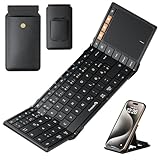 ProtoArc XK01 TP Bluetooth Tastatur Faltbare mit Touchpad, Tastatur Kabellos Klappbare QWERTZ Deutsch mit Groß Trackpad für iPad, iOS, Android, Windows Laptop PC Tablet - Schwarz