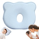 Xiyocadt Babykissen Kopfkissen Neugeborene Memory Foam Reisekissen Kinder Kissen Babykissen Gegen Plattkopf Mini Kissen für Baby Kleinkinder Nacken Lenden und Kniestütze (Blau)